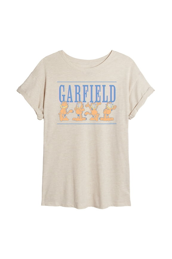 - Garf Lineup - Juniors Oversized Graphic T-Shirt