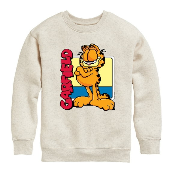 Garfield - Garf Pixel Square - Toddler & Youth Crewneck Fleece Sweatshirt