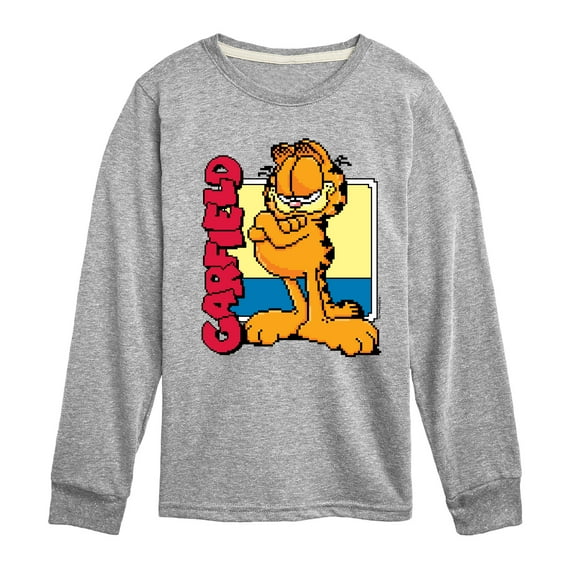 Garfield - Garf Pixel Square - Toddler & Youth Long Sleeve Graphic T-Shirt