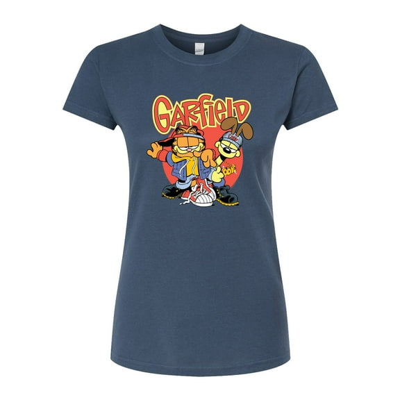 Garfield - Garfield And Odie Logo - Juniors Fitted Graphic T-Shirt