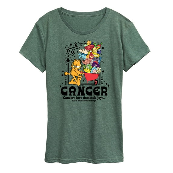 Garfield - Garfield Cancer Astrology - Womens Short Sleeve Graphic T-Shirt