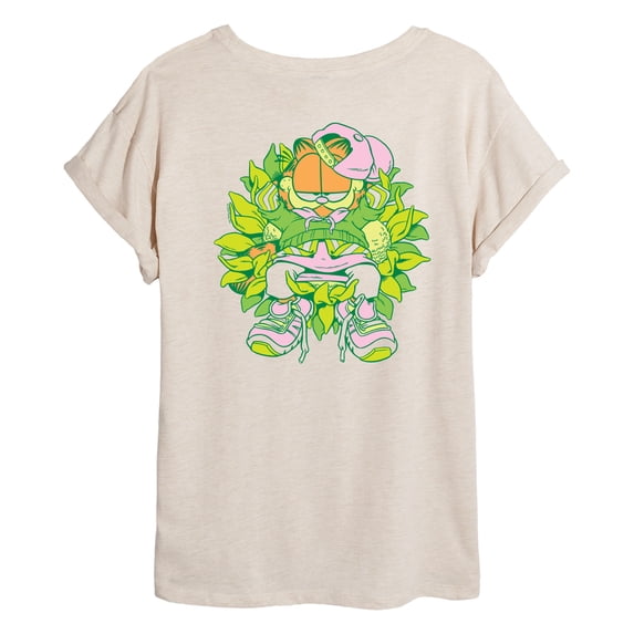Garfield - Garfield Flower Bed - Women's Oversized Graphic T-Shirt