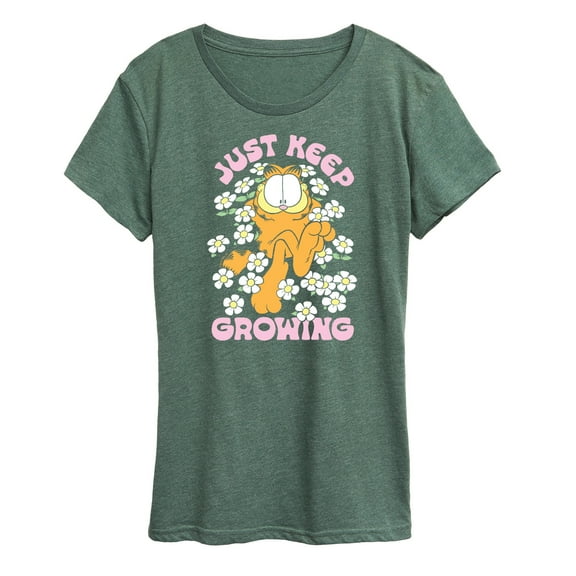 Garfield - Garfield Flowers Keep Growing - Ladies Short Sleeve Graphic T-Shirt