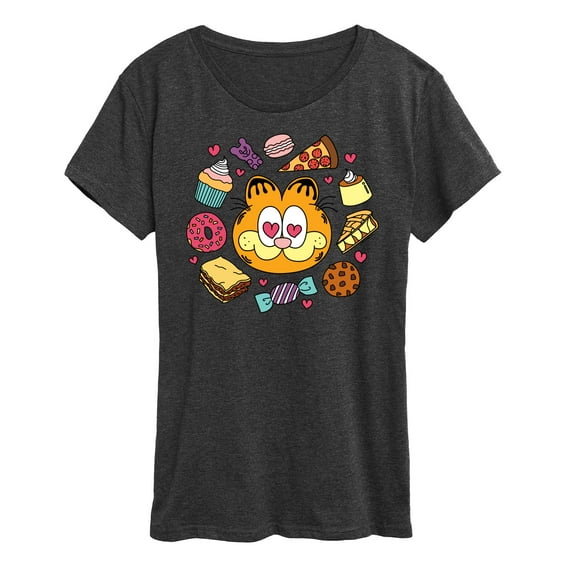 Garfield - Garfield Hearts Food - Women's Short Sleeve Graphic T-Shirt
