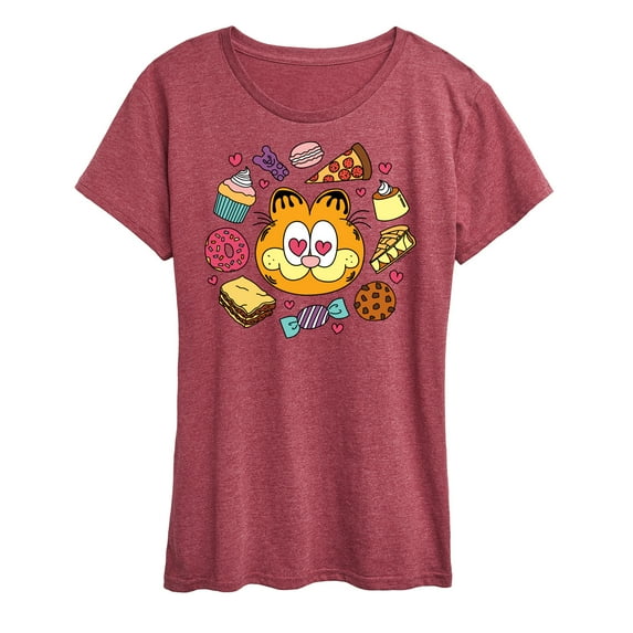 Garfield - Garfield Hearts Food - Women's Short Sleeve Graphic T-Shirt