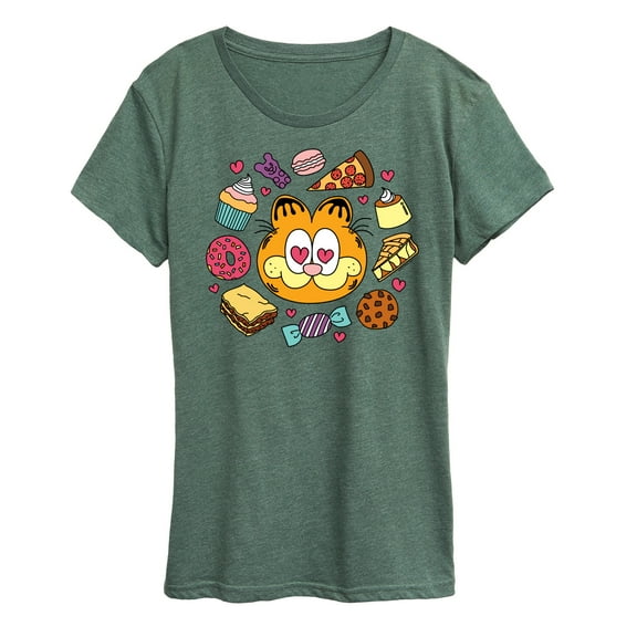 Garfield - Garfield Hearts Food - Women's Short Sleeve Graphic T-Shirt
