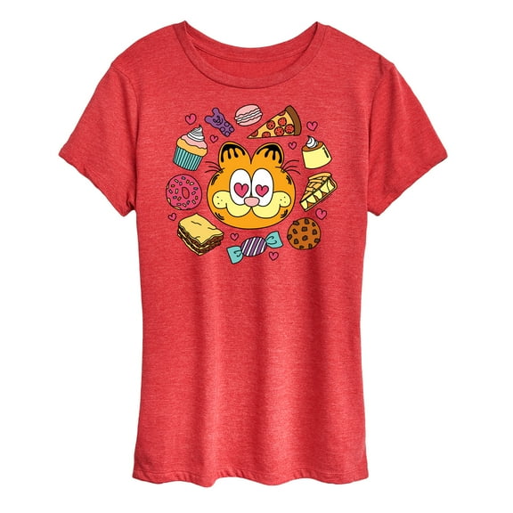 Garfield - Garfield Hearts Food - Women's Short Sleeve Graphic T-Shirt