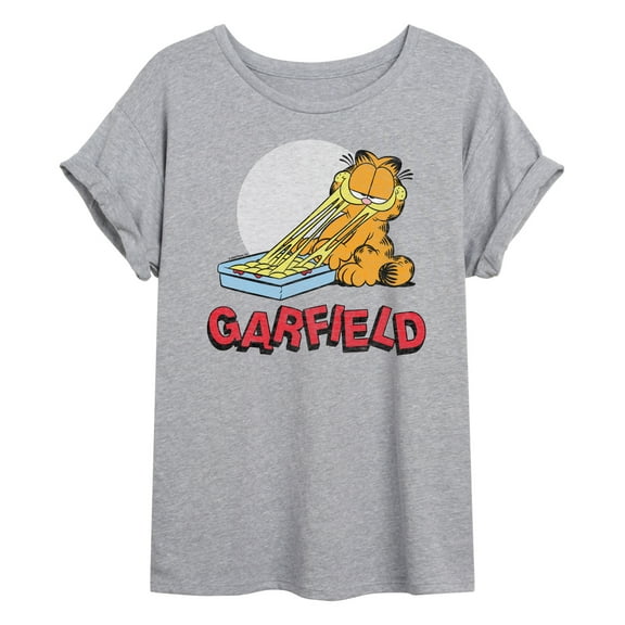 Garfield - Garfield Lasagna Logo - Juniors Ideal Flowy Muscle T-Shirt