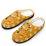TKBIIUDS Garfield Garfield Mens Cozy Memory Foam Slippers Slip On Warm House Shoes Indoor/Outdoor Scuff