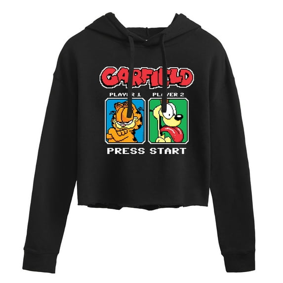 Garfield - Garfield Odie Game On - Juniors Cropped Pullover Hoodie