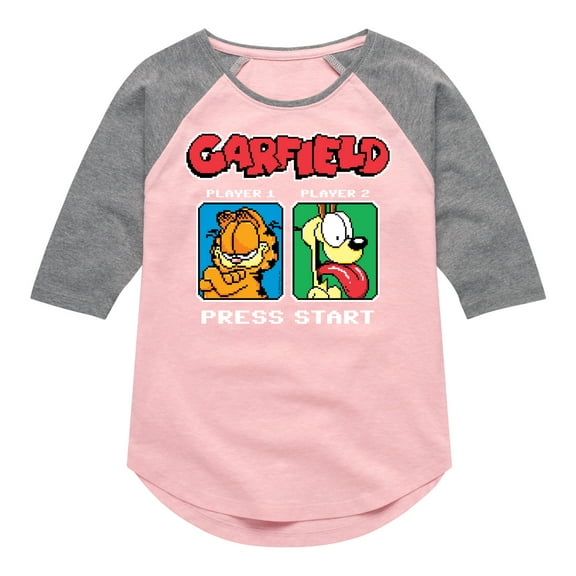 Garfield - Garfield Odie Game On - Toddler & Youth Girls Raglan Graphic T-Shirt