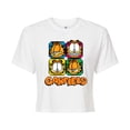 thumbnail image 1 of Garfield - Garfield Pixel Faces - Juniors Cropped Cotton Blend T-Shirt, 1 of 1