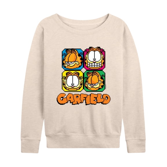 Garfield - Garfield Pixel Faces - Women's Lightweight French Terry Long Sleeve Shirt