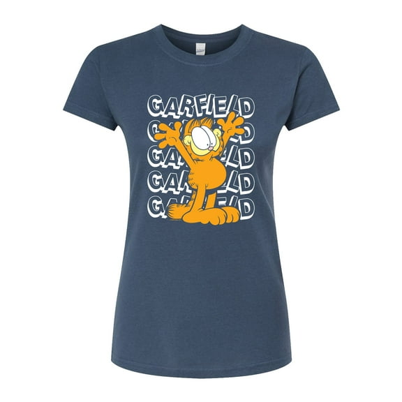 Garfield - Garfield Repeated - Juniors Fitted Graphic T-Shirt