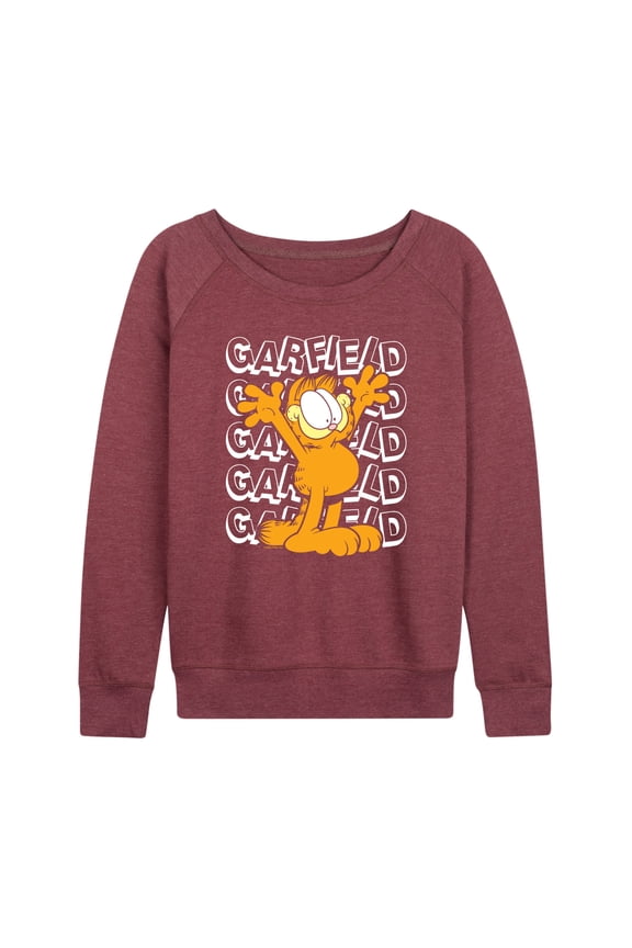 - Garfield Repeated - Women's Lightweight French Terry Long Sleeve Shirt