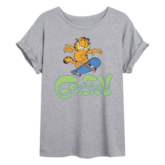 Garfield - Garfield Skater Logo - Juniors Ideal Flowy Muscle T-Shirt