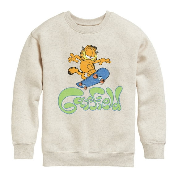 Garfield - Garfield Skater Logo - Toddler & Youth Crewneck Fleece Sweatshirt