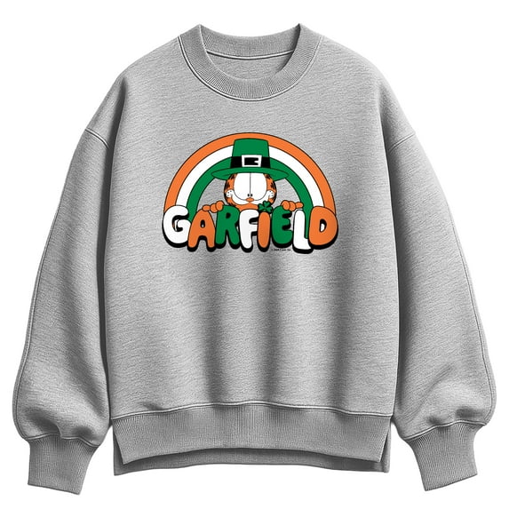 Garfield - Garfield St Paddys Logo - Ladies Oversized Fleece Crew Sweatshirt