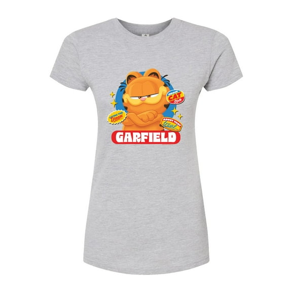 Garfield  - Garfield Stickers - Juniors Fitted Graphic T-Shirt