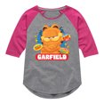 thumbnail image 1 of Garfield - Garfield Stickers - Toddler & Youth Girls Raglan Graphic T-Shirt, 1 of 4