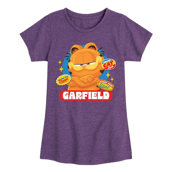 Garfield - Garfield Stickers - Toddler & Youth Girls Short Sleeve Graphic T-Shirt