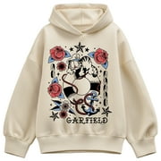 - Garfield Tattoo Flash - Ladies Oversized Fleece Hoodie Sweatshirt