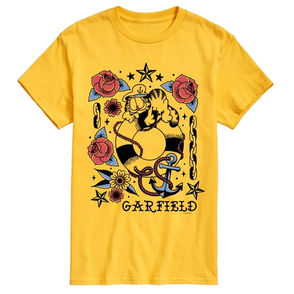 Garfield - Garfield Tattoo Flash - Men's Short Sleeve Graphic T-Shirt