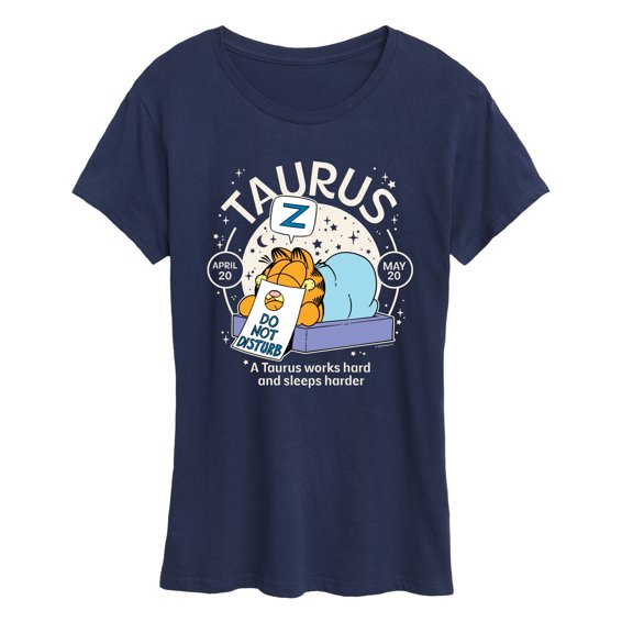 Garfield - Garfield Taurus Astrology - Womens Short Sleeve Graphic T-Shirt
