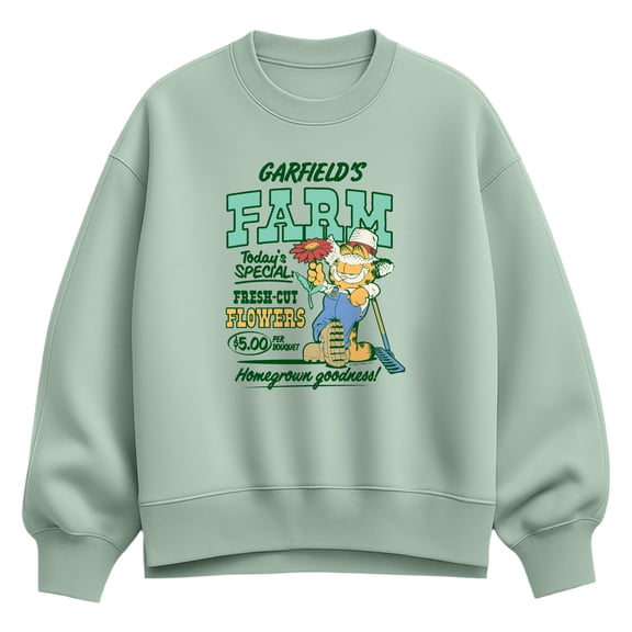 Garfield - Garfields Farm - Ladies Oversized Fleece Crew Sweatshirt