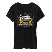 - Gemini Garfield Astrology - Womens Short Sleeve Graphic T-Shirt