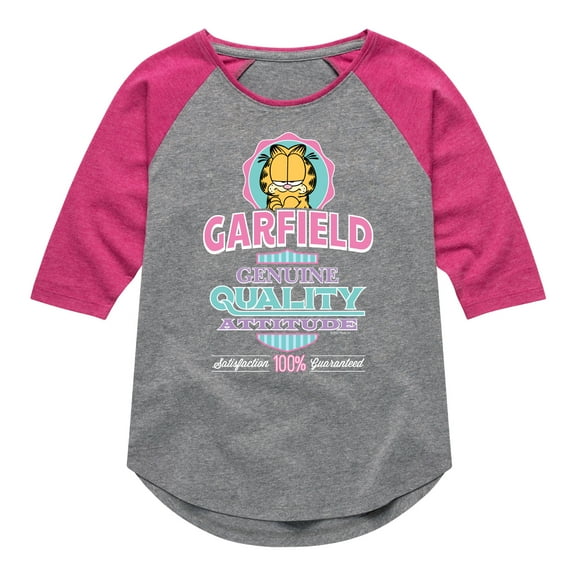 Garfield - Genuine Attitude - Toddler And Youth Girls Raglan Graphic T-Shirt