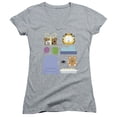 thumbnail image 1 of Garfield Gift Set Junior Women's V-Neck T-Shirt Athletic Heather, 1 of 1