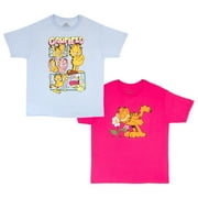 GARFIELD Girls 2 Pack Short Sleeve T-shirt Set For Women (Size XS-XL)