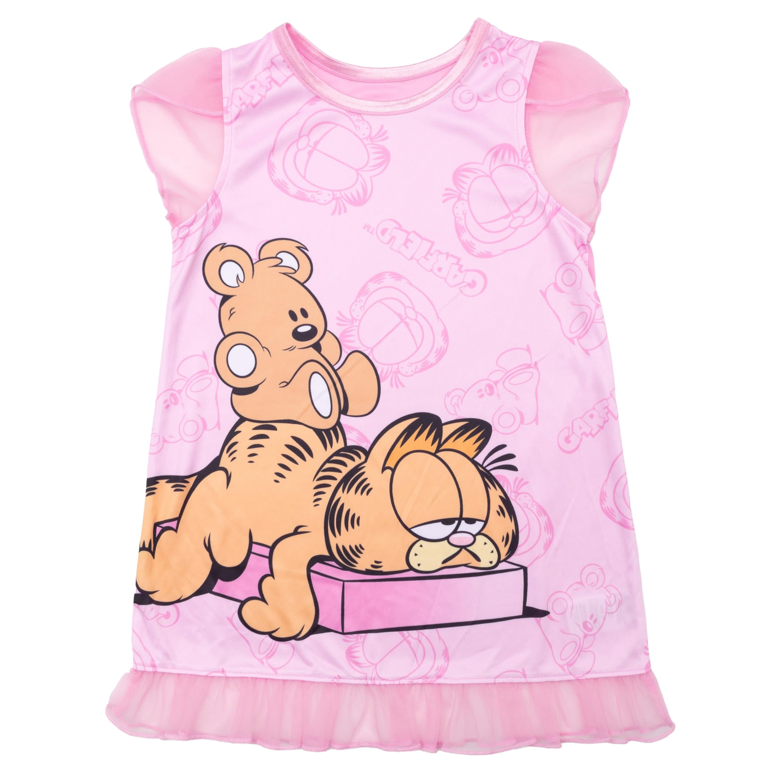 Garfield Girls' Nightgown, Soft & Cute Pajamas for Kids, SLEEPY ...
