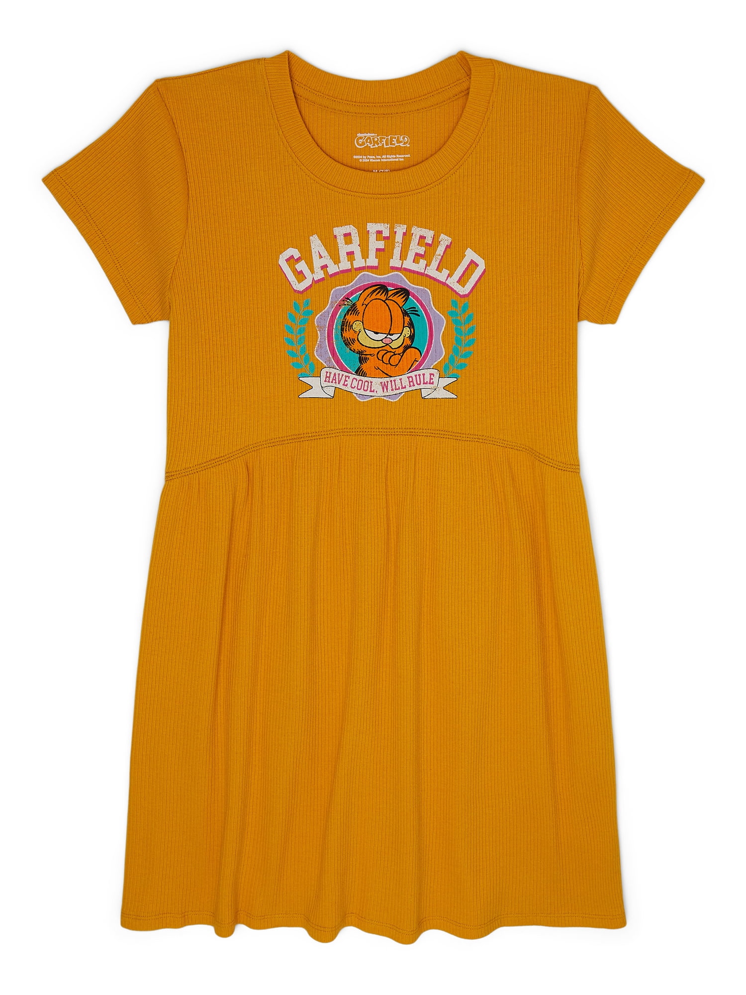 Garfield Girls Short Sleeve Graphic Dress, Sizes 4-12 - Walmart.com