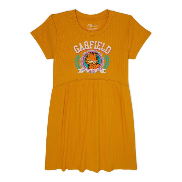 Garfield Girls Short Sleeve Graphic Dress, Sizes 4-12 - Walmart 