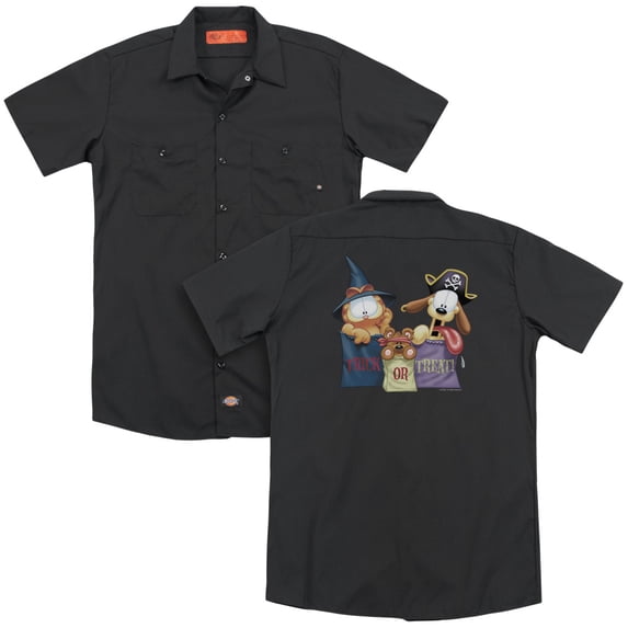 Garfield Grab Bags (Back Print) Adult Work Shirt Black