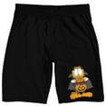 thumbnail image 1 of Garfield Halloween Cat Men's Black Lounge Shorts-Small, 1 of 3