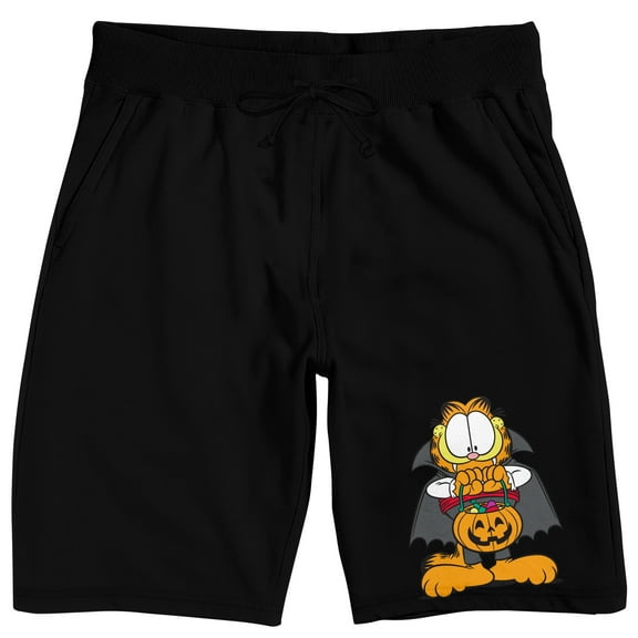 Garfield Halloween Cat Men's Black Lounge Shorts-XL