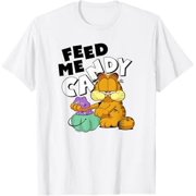 YAAMEI Garfield Halloween Feed Me Candy T-Shirt