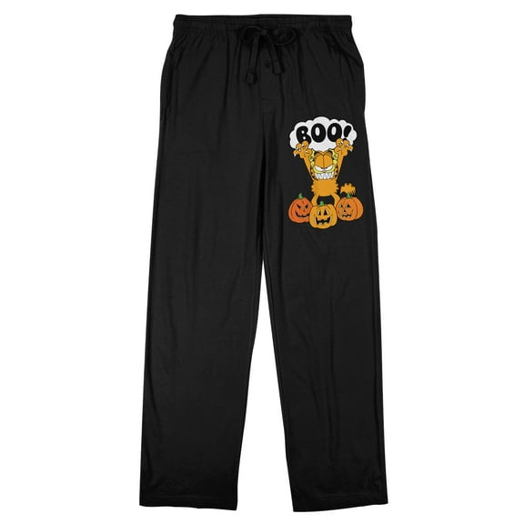 Garfield Halloween Men's Black Sleep Pants-Medium