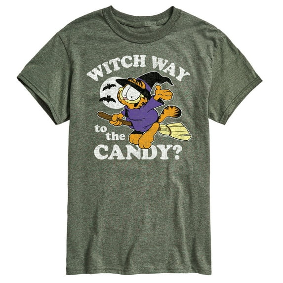 Garfield - Halloween Witch Way To The Candy - Men's Short Sleeve Graphic T-Shirt