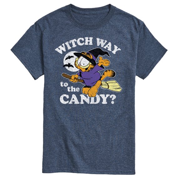 Garfield - Halloween Witch Way To The Candy - Men's Short Sleeve Graphic T-Shirt