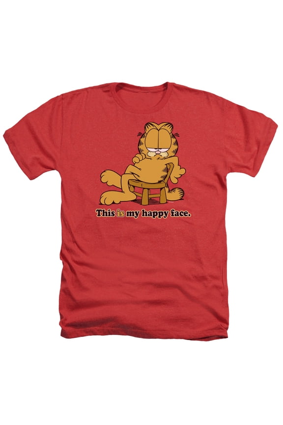 Garfield - Happy Face - Heather Short Sleeve Shirt - Large