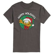 GARFIELD - Happy Holidays Wreath Christmas - Men's Short Sleeve Graphic T-Shirt