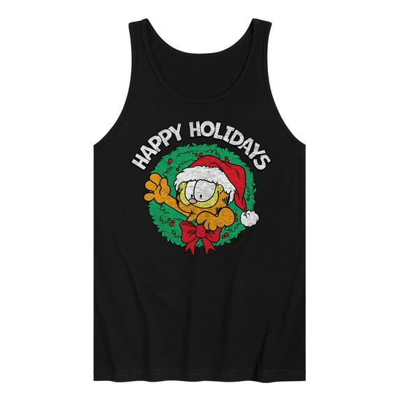 Garfield - Happy Holidays Wreath - Mens Jersey Tank
