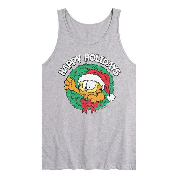 Garfield - Happy Holidays Wreath - Mens Jersey Tank