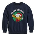 thumbnail image 1 of Garfield - Happy Holidays Wreath - Toddler And Youth Crewneck Fleece Sweatshirt, 1 of 5