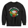 thumbnail image 1 of Garfield - Happy Holidays Wreath - Toddler And Youth Crewneck Fleece Sweatshirt, 1 of 5