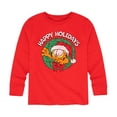 thumbnail image 1 of Garfield - Happy Holidays Wreath - Toddler And Youth Long Sleeve Graphic T-Shirt, 1 of 5